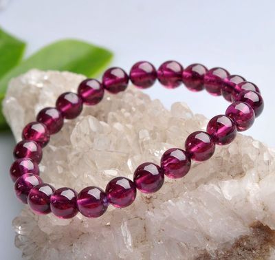 璀璨天成，能量之選——精品AAA級天然巴西紫牙烏石榴石圓珠手鏈